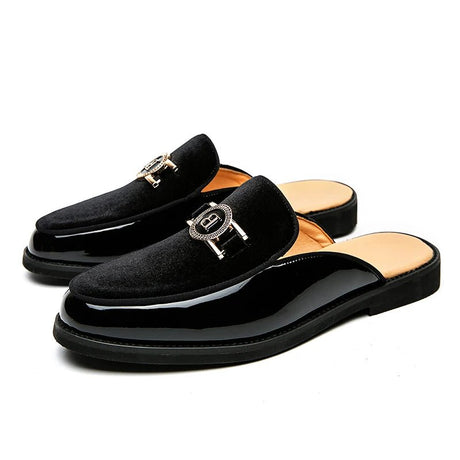 Men’s Black Leather Mules | Men's Mules & Clogs by Anwer Fancy | Worldwide Shipping