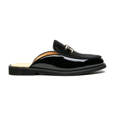 Men’s Black Leather Mules | Men's Mules & Clogs by Anwer Fancy | Worldwide Shipping