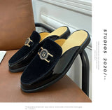 Men’s Black Leather Mules | Men's Mules & Clogs by Anwer Fancy | Worldwide Shipping