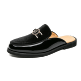 Men’s Black Leather Mules | Men's Mules & Clogs by Anwer Fancy | Worldwide Shipping
