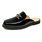 Men’s Black Leather Mules | Men's Mules & Clogs by Anwer Fancy | Worldwide Shipping