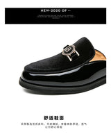 Men’s Black Leather Mules | Men's Mules & Clogs by Anwer Fancy | Worldwide Shipping