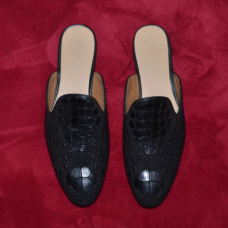 Men’s Crocodile Leather Mules | Men's Mules & Clogs by Anwer Fancy | Worldwide Shipping