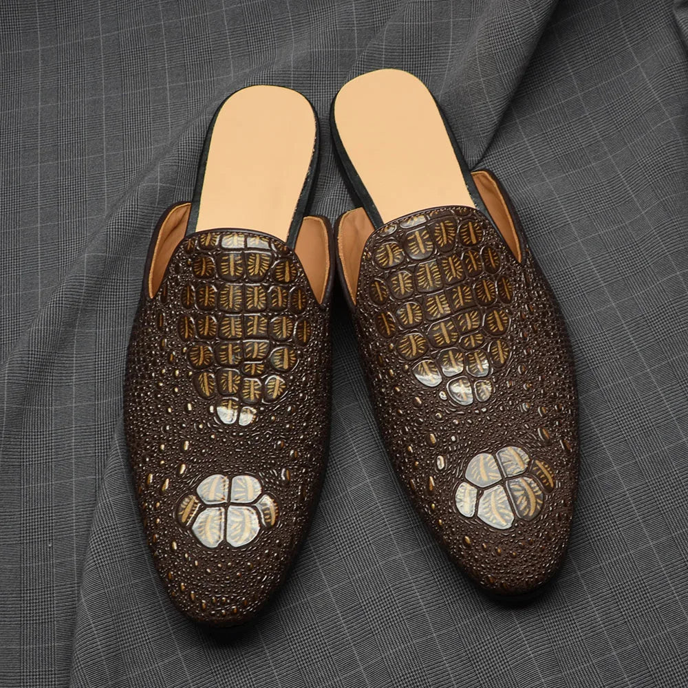 Men’s Crocodile Leather Mules | Men's Mules & Clogs by Anwer Fancy | Worldwide Shipping