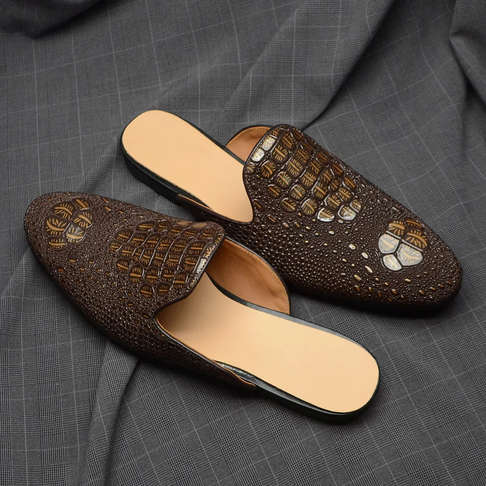 Men’s Crocodile Leather Mules | Men's Mules & Clogs by Anwer Fancy | Worldwide Shipping