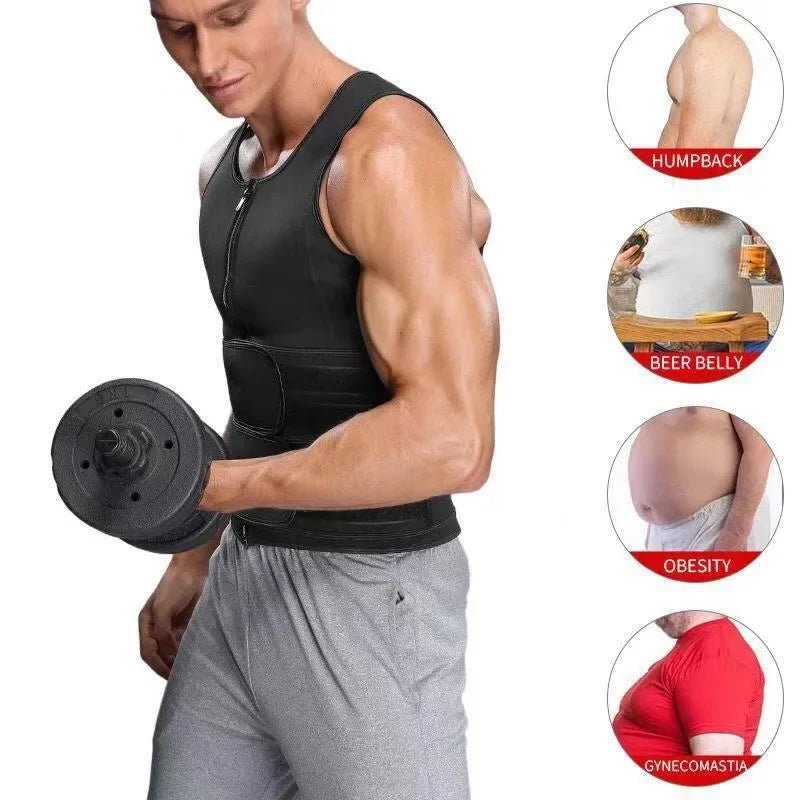 Men’s Double Belt Sauna Shaper Vest | by Anwer Fancy | Worldwide Shipping