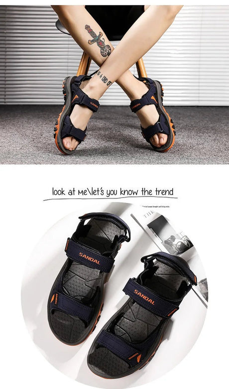 Men’s Genuine Leather Beach Sandals | by Anwer Fancy | Worldwide Shipping