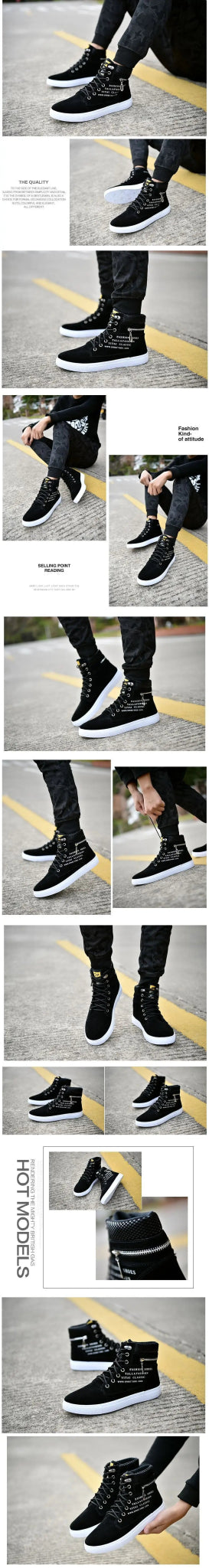 Men’s High - Top Leather Skate Shoes | by Anwer Fancy | Worldwide Shipping