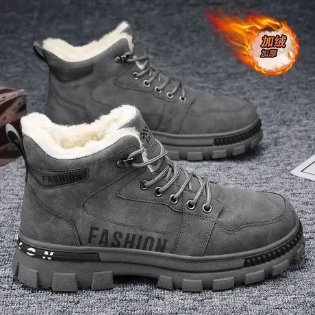 Men’s Lace - Up Plush Platform Snow Boots | Men's Snow Boots by Anwer Fancy | Worldwide Shipping