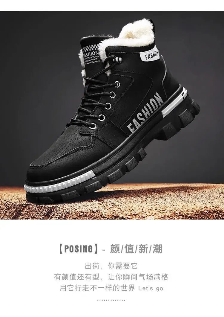 Men’s Lace - Up Plush Platform Snow Boots | Men's Snow Boots by Anwer Fancy | Worldwide Shipping