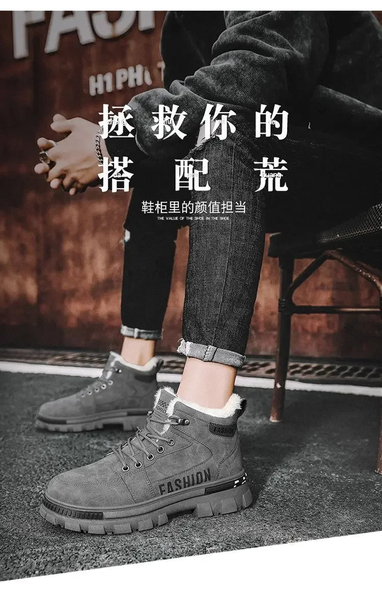 Men’s Lace - Up Plush Platform Snow Boots | Men's Snow Boots by Anwer Fancy | Worldwide Shipping