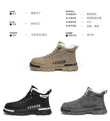 Men’s Lace - Up Plush Platform Snow Boots | Men's Snow Boots by Anwer Fancy | Worldwide Shipping