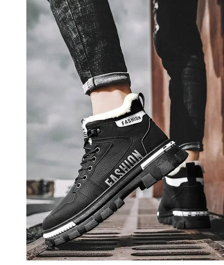 Men’s Lace - Up Plush Platform Snow Boots | Men's Snow Boots by Anwer Fancy | Worldwide Shipping