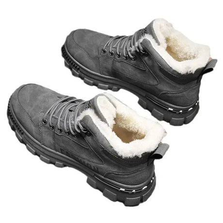 Men’s Lace - Up Plush Platform Snow Boots | Men's Snow Boots by Anwer Fancy | Worldwide Shipping