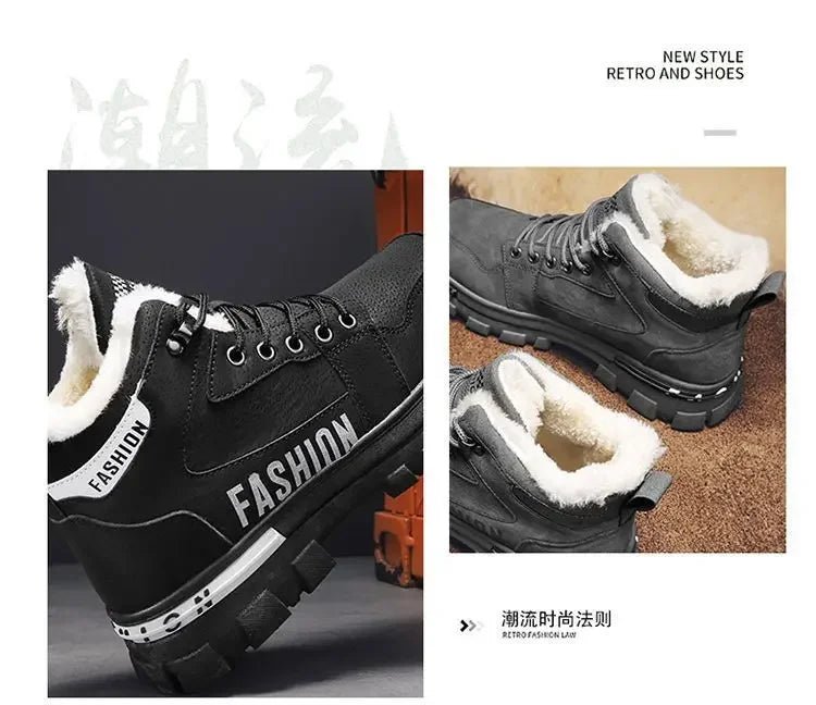 Men’s Lace - Up Plush Platform Snow Boots | Men's Snow Boots by Anwer Fancy | Worldwide Shipping