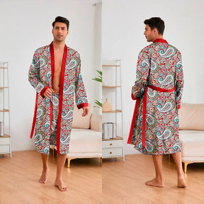 Men’s Leopard Satin Bathrobe Set | Men's Loungewear by Anwer Fancy | Worldwide Shipping
