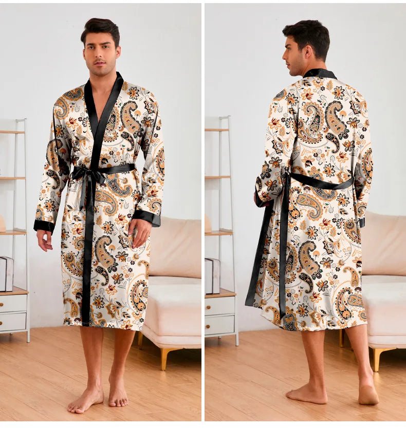 Men’s Leopard Satin Bathrobe Set | Men's Loungewear by Anwer Fancy | Worldwide Shipping