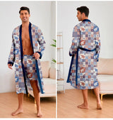 Men’s Leopard Satin Bathrobe Set | Men's Loungewear by Anwer Fancy | Worldwide Shipping