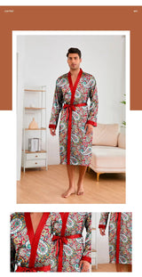 Men’s Leopard Satin Bathrobe Set | Men's Loungewear by Anwer Fancy | Worldwide Shipping