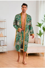 Men’s Leopard Satin Bathrobe Set | Men's Loungewear by Anwer Fancy | Worldwide Shipping