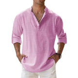Men’s Linen Henley Shirt | Men's Loungewear by Anwer Fancy | Worldwide Shipping