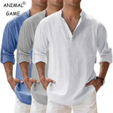 Men’s Linen Henley Shirt | Men's Loungewear by Anwer Fancy | Worldwide Shipping