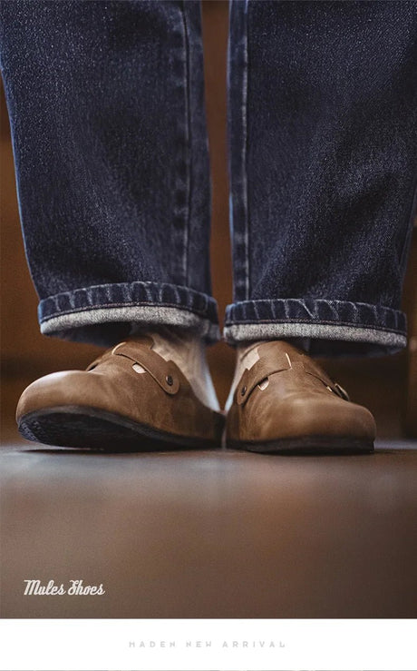 Men’s Vintage Leather Mules | Men's Mules & Clogs by Anwer Fancy | Worldwide Shipping