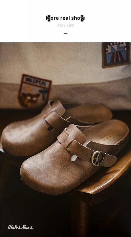 Men’s Vintage Leather Mules | Men's Mules & Clogs by Anwer Fancy | Worldwide Shipping