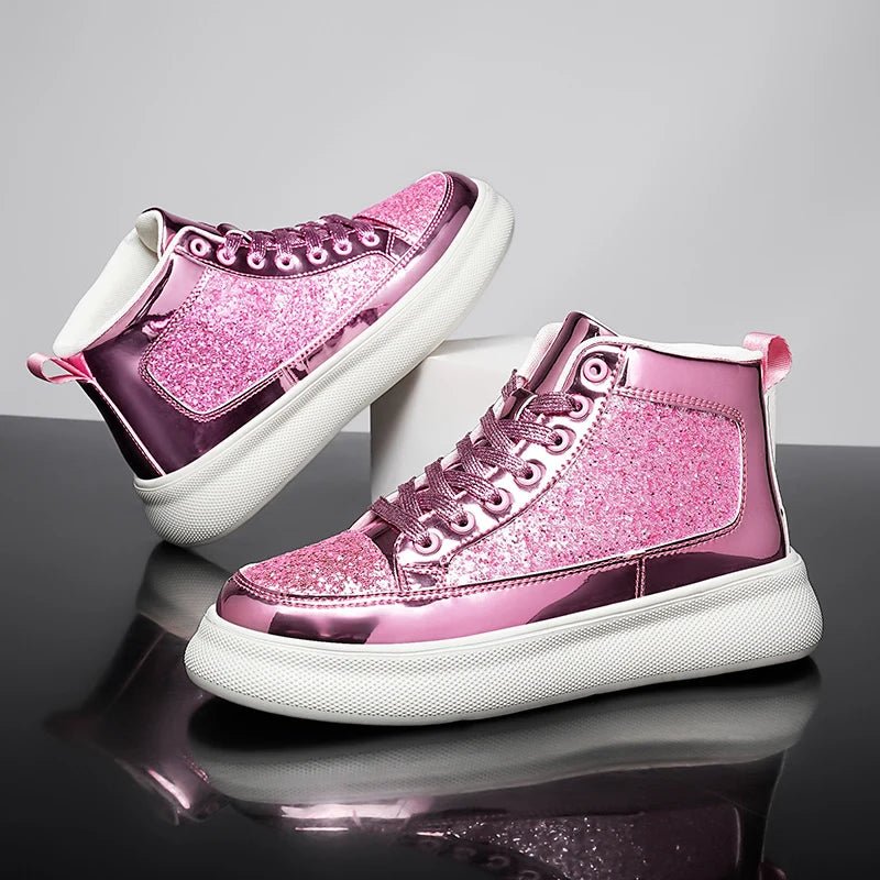 Pink Bling High Top Fashion Skate Shoes | by Anwer Fancy | Worldwide Shipping