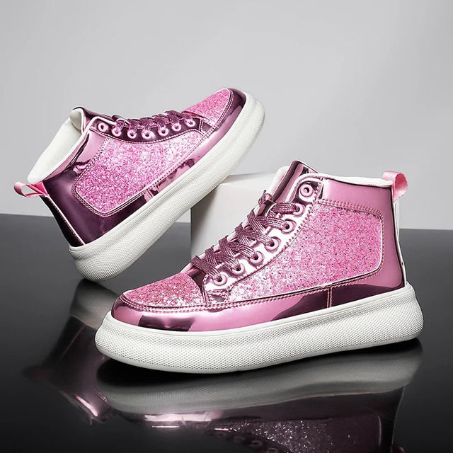 Pink Bling High Top Fashion Skate Shoes | by Anwer Fancy | Worldwide Shipping