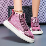 Pink Bling High Top Fashion Skate Shoes | by Anwer Fancy | Worldwide Shipping