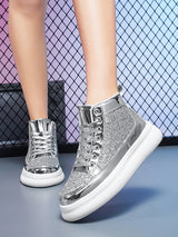 Pink Bling High Top Fashion Skate Shoes | by Anwer Fancy | Worldwide Shipping