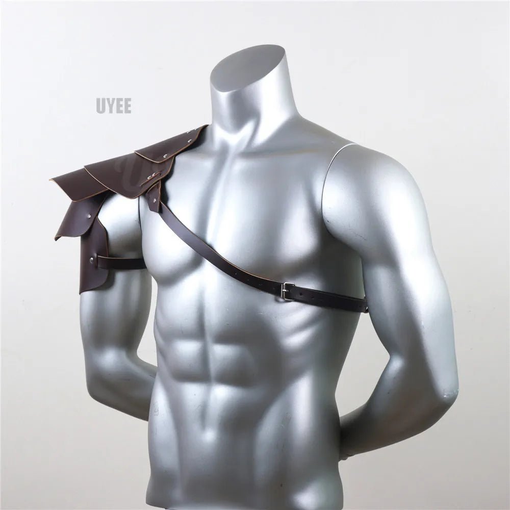 Retro Medieval PU Leather Shoulder Armor | by Anwer Fancy | Worldwide Shipping