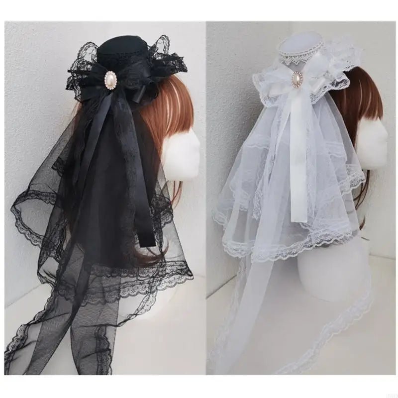 Ribbon Bowknot Veil Hat | by Anwer Fancy | Worldwide Shipping
