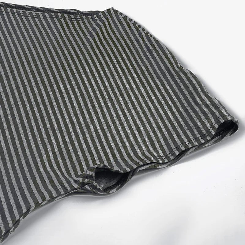 Striped Inclined Collar Crop Top Women | by Anwer Fancy | Worldwide Shipping