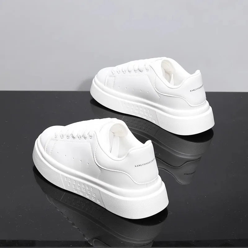 Unisex White Platform Skate Sneakers | by Anwer Fancy | Worldwide Shipping