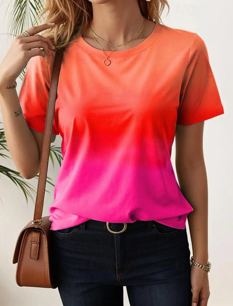 Women’s 3D Gradient Print Oversized T-Shirt | by Anwer Fancy | Worldwide Shipping