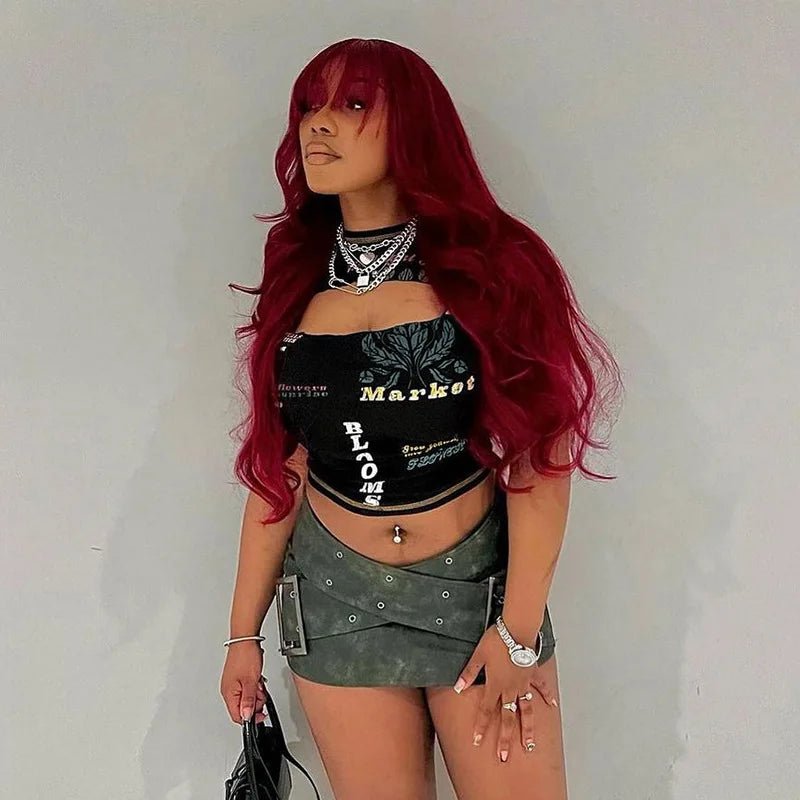 Women’s Graphic Hollow Out Crop Top | by Anwer Fancy | Worldwide Shipping