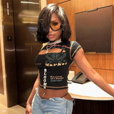 Women’s Graphic Hollow Out Crop Top | by Anwer Fancy | Worldwide Shipping