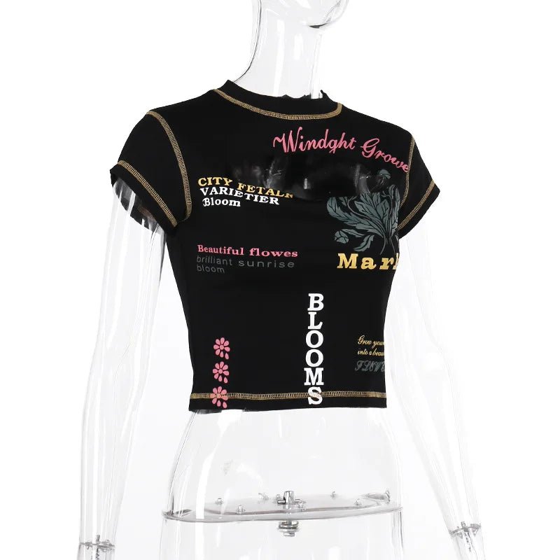 Women’s Graphic Hollow Out Crop Top | by Anwer Fancy | Worldwide Shipping