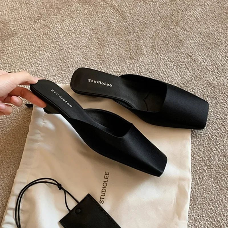 Women’s Satin Low Heel Mules | Men's Mules & Clogs by Anwer Fancy | Worldwide Shipping